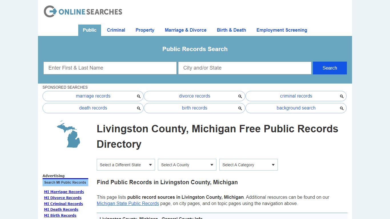 Livingston County, Michigan Public Records Directory